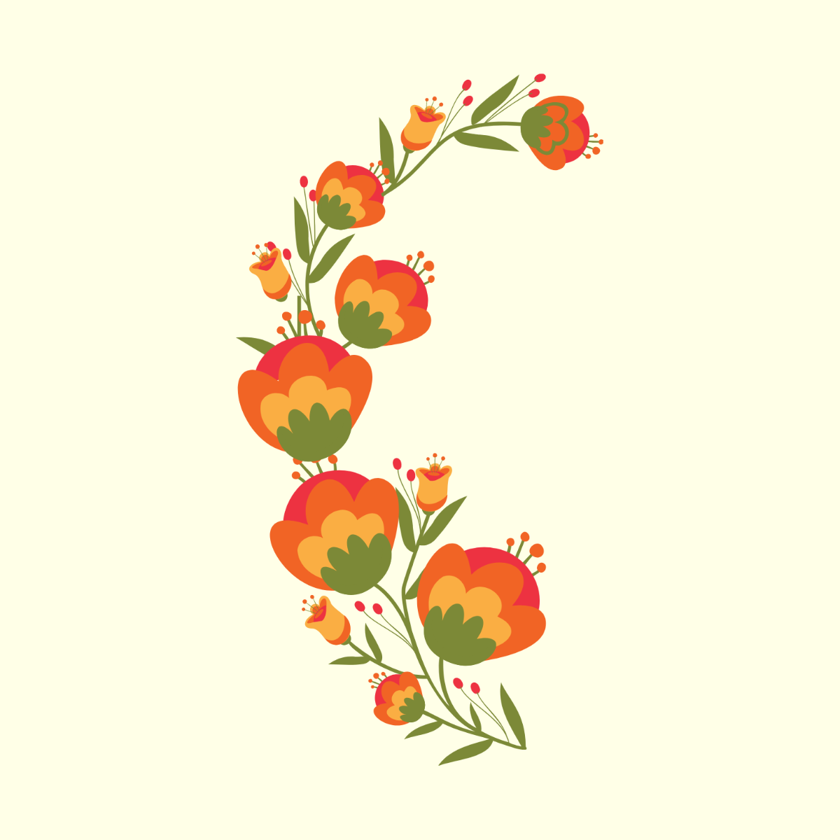 Free Floral Design Vector Template