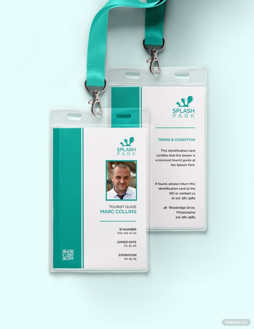 Simple Tourist Guide ID Card Template