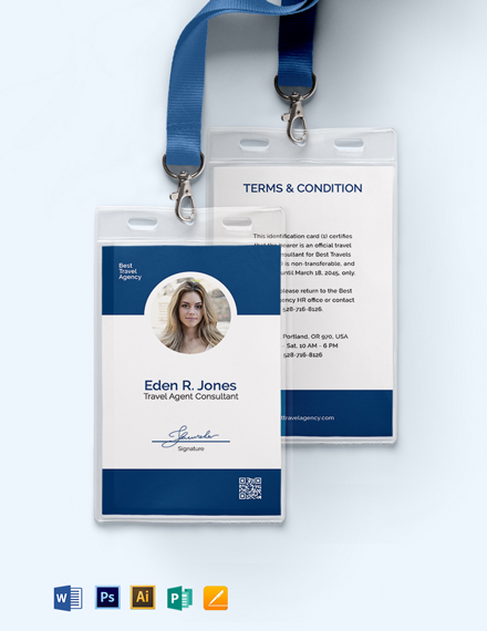 Employee ID Card Template - Illustrator, Word, Apple Pages, Publisher ...