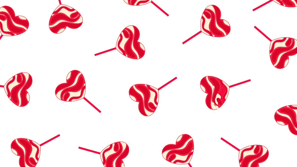 Red Candy Heart Background Template