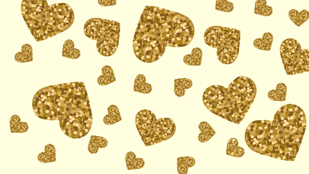 Glitter Gold Heart Background Template