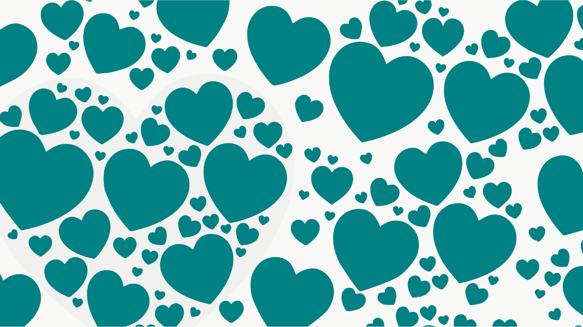 Teal Heart Background Template