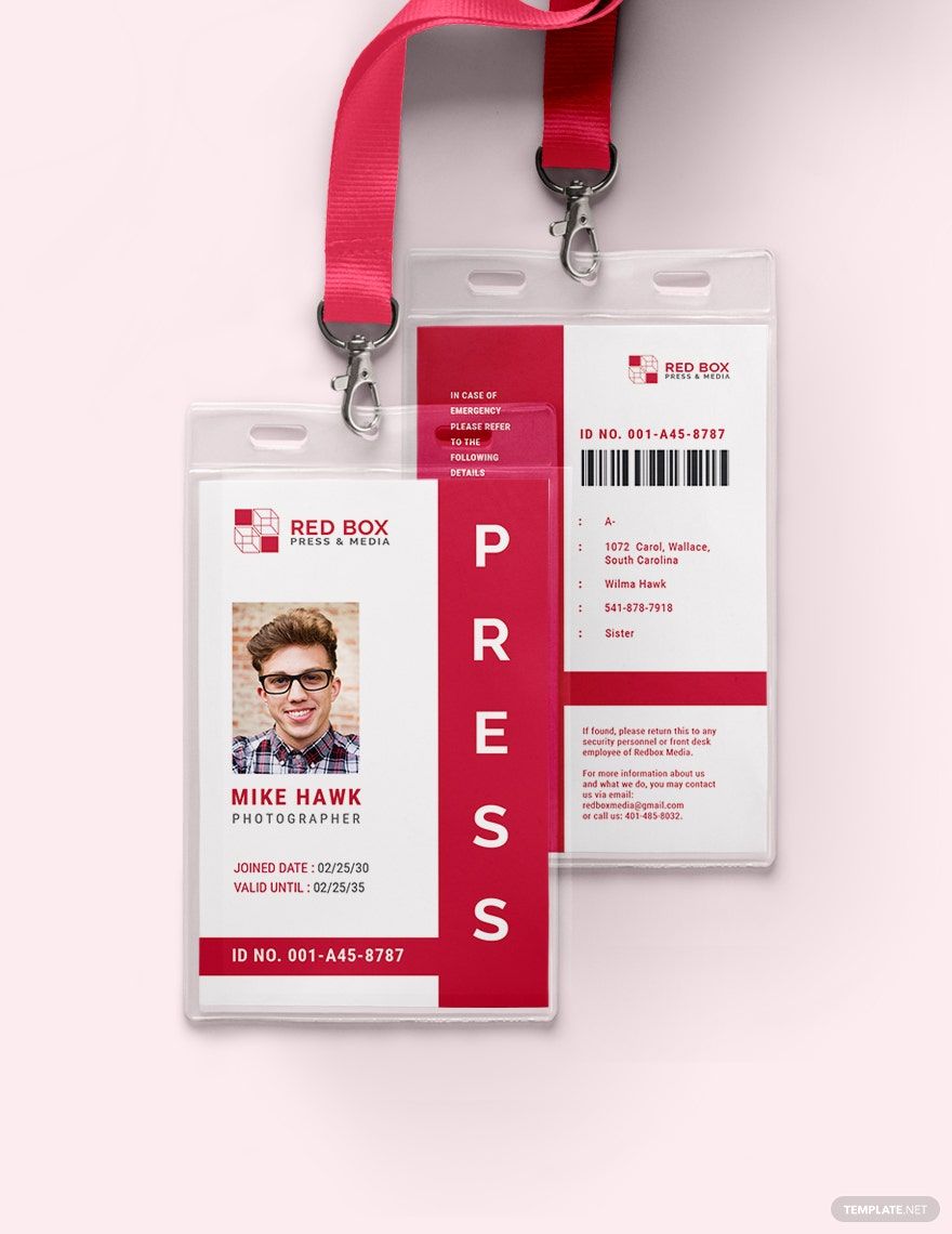 Vertical Press ID Card Template