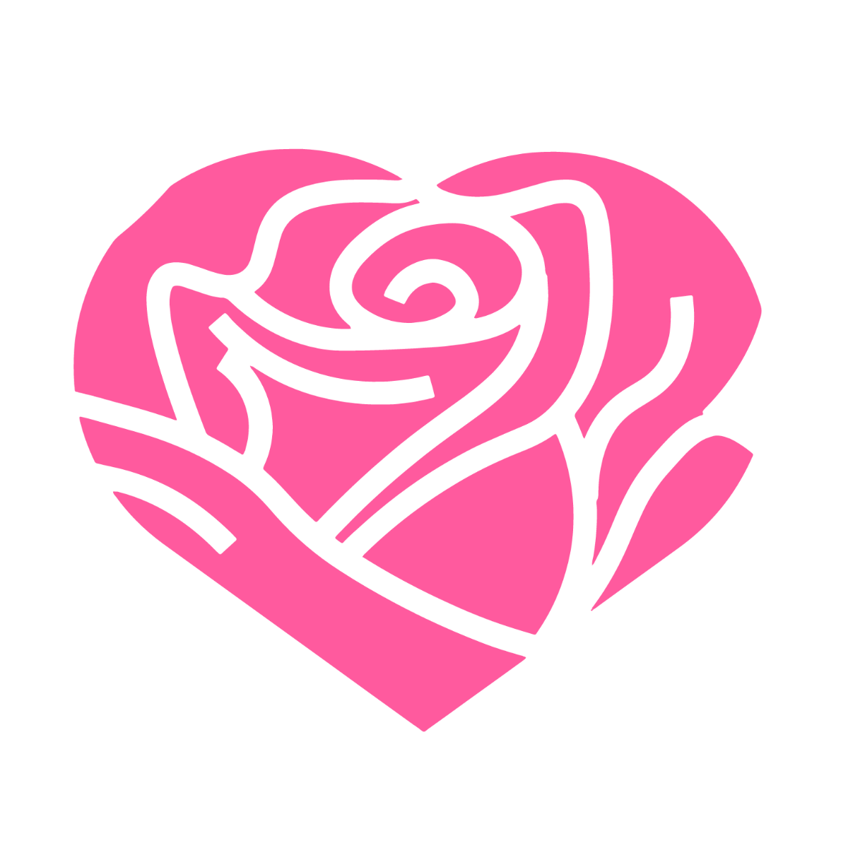 Free Pink Heart Rose Clipart Template