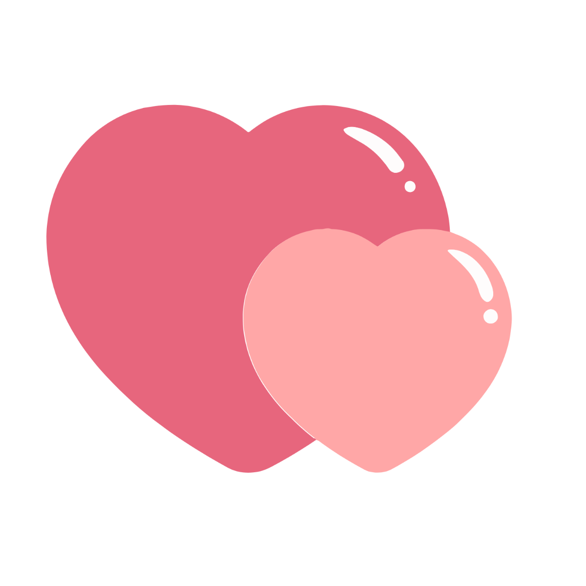 Free Pink Double Hearts Clipart Template