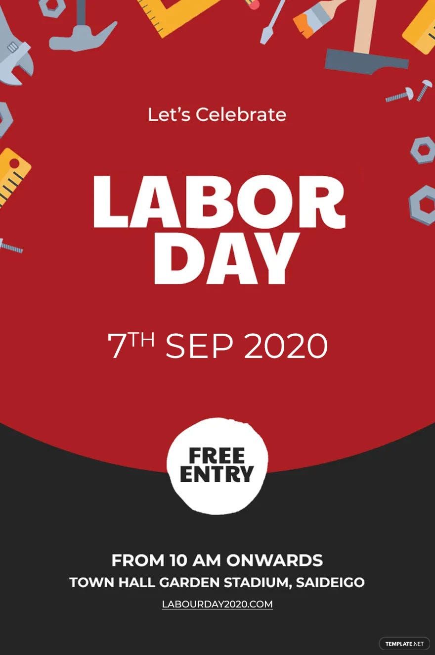 Free Labor Day Pinterest Pin Template