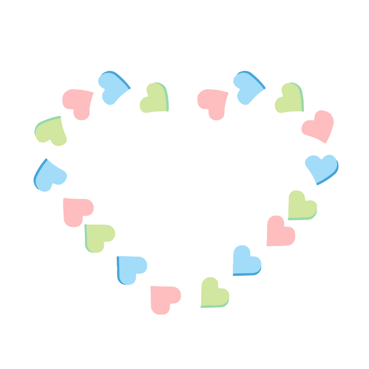 Candy Heart Border Clipart Template