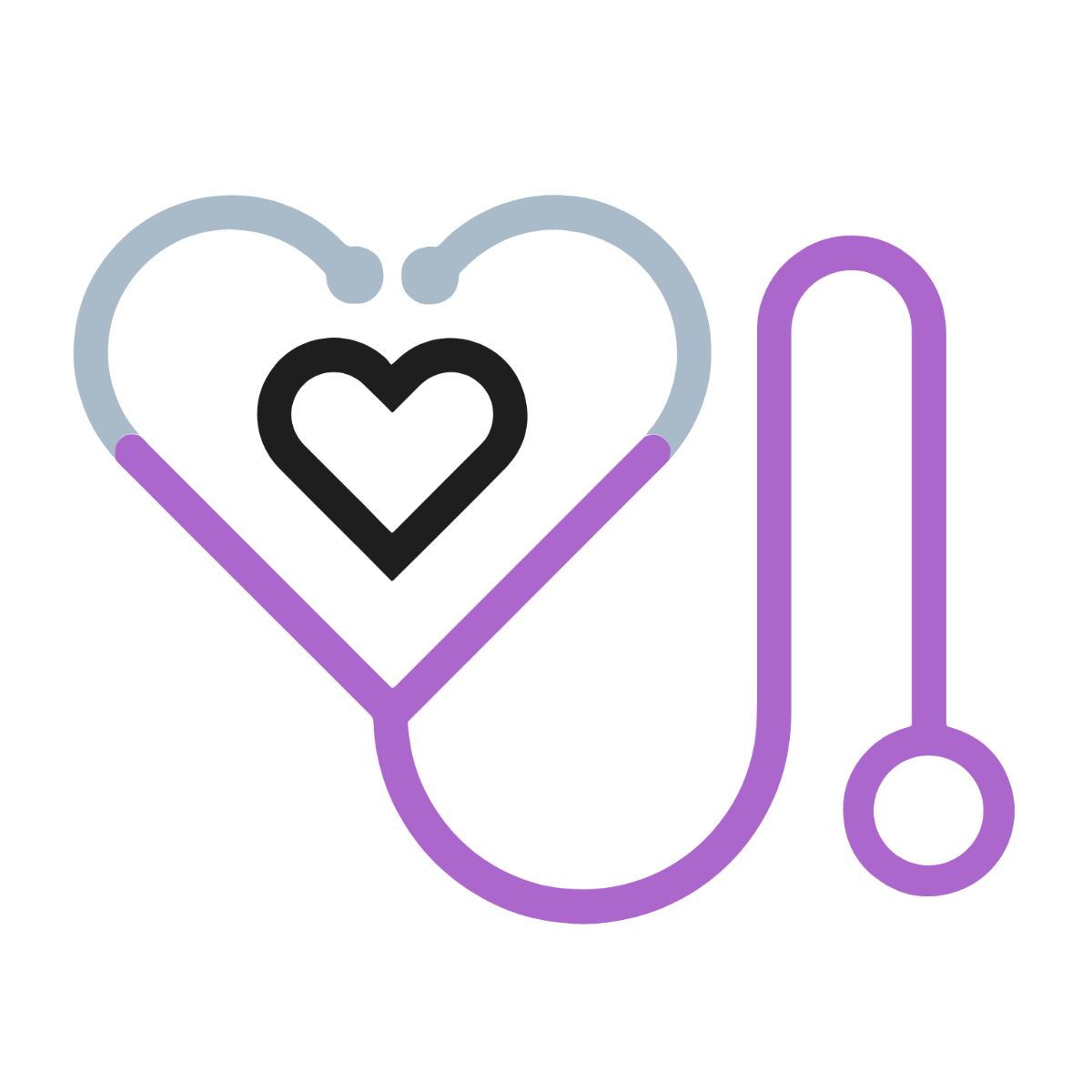 Free Stethoscope Heart Outline Clipart Template
