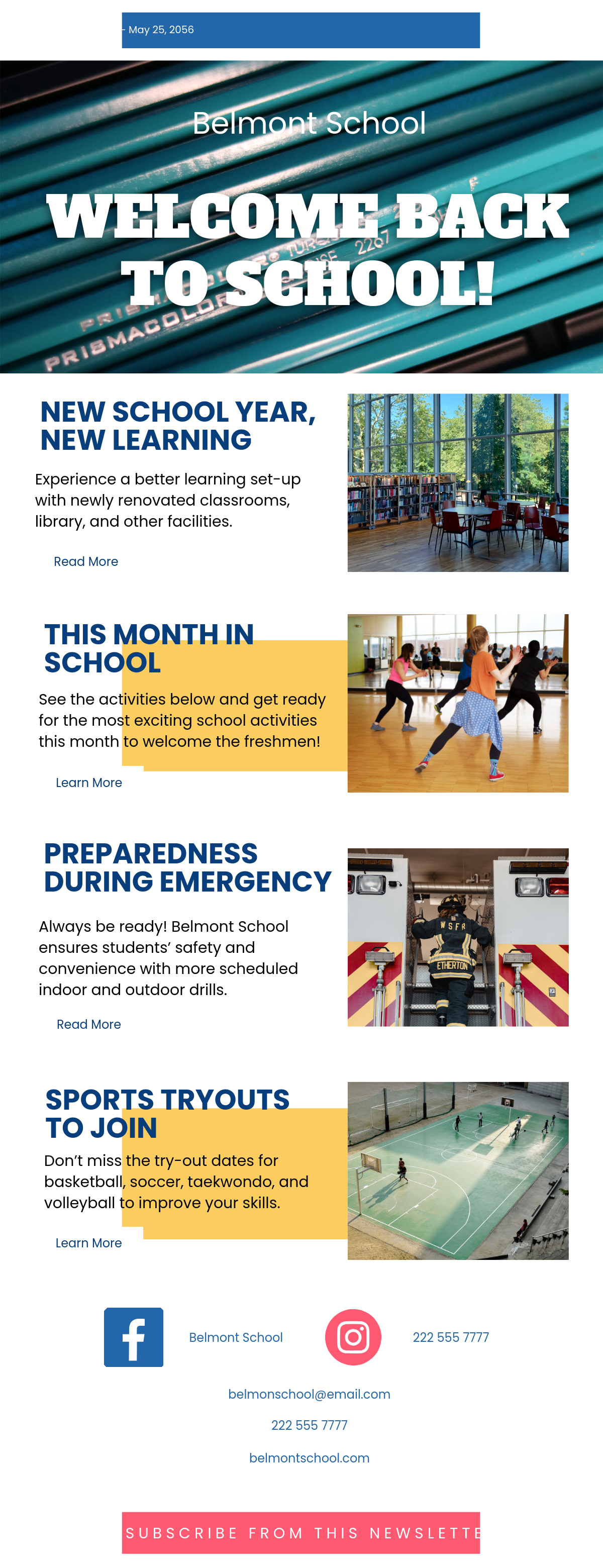 Free Back To School Newsletter Example Template to Edit Online