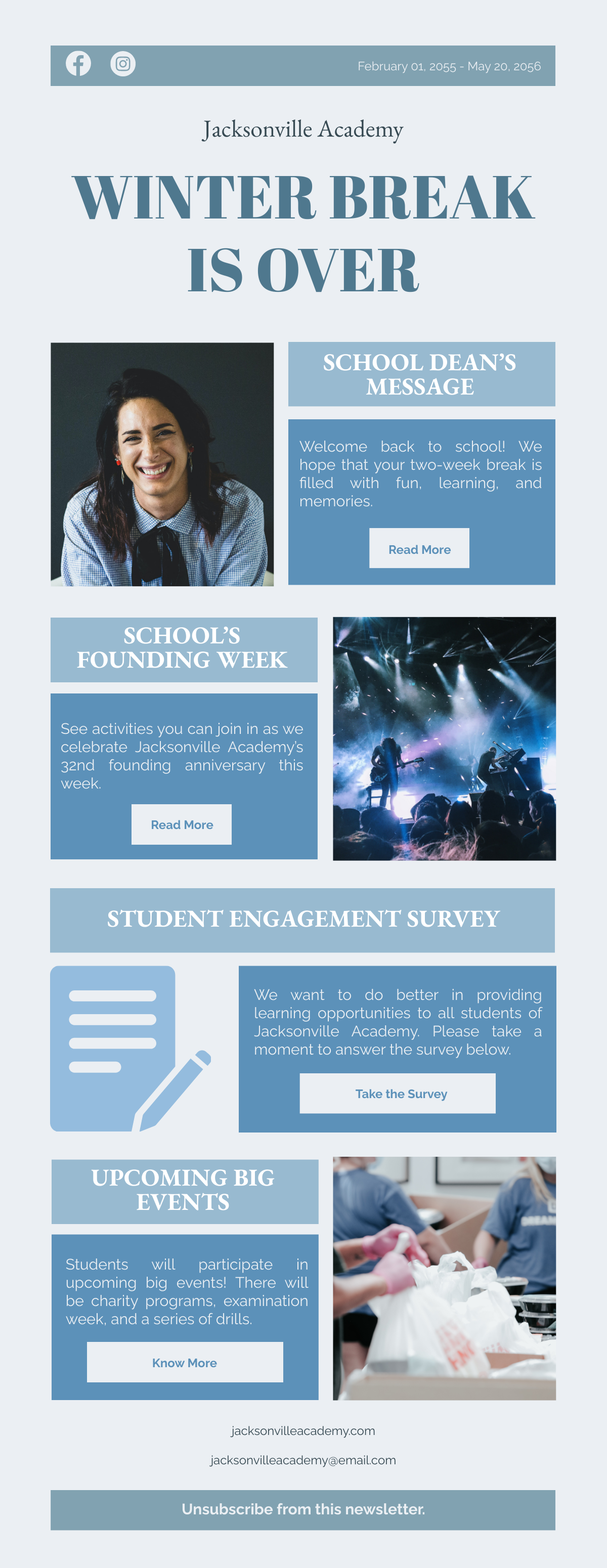 Welcome Back To School After Winter Break Newsletter Template