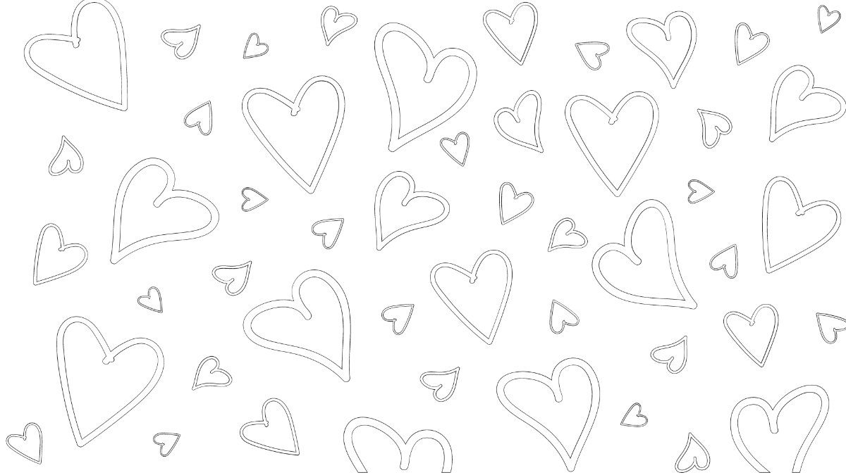 Transparent White Heart Background Template