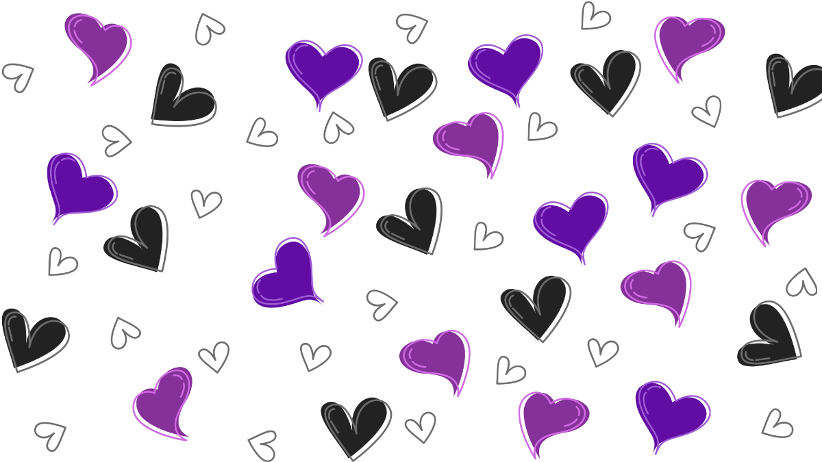 Black And Purple Heart Background Template