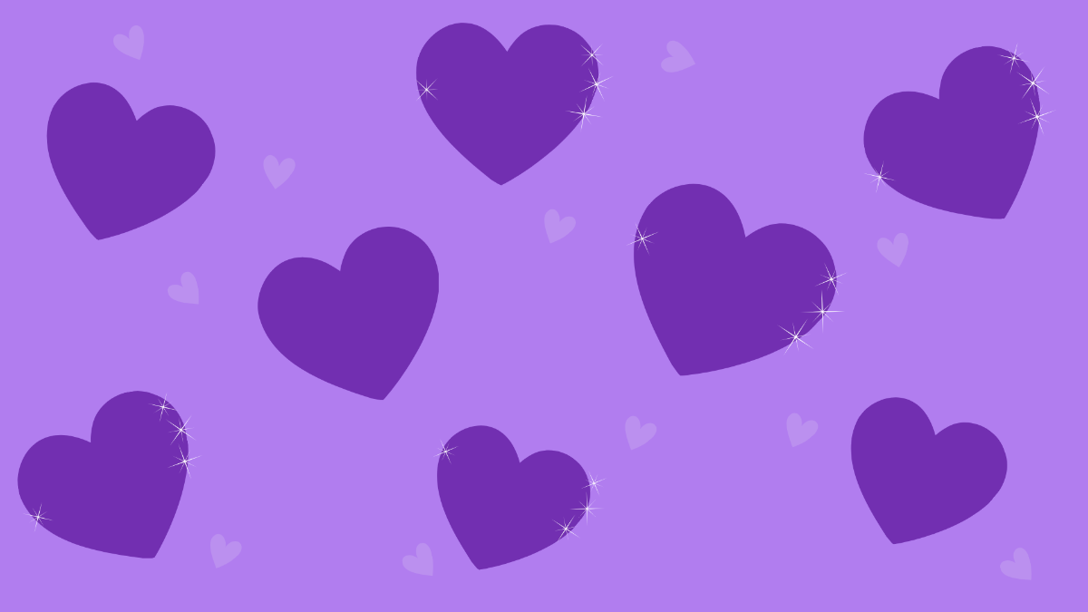 Sparkle Purple Heart Background Template