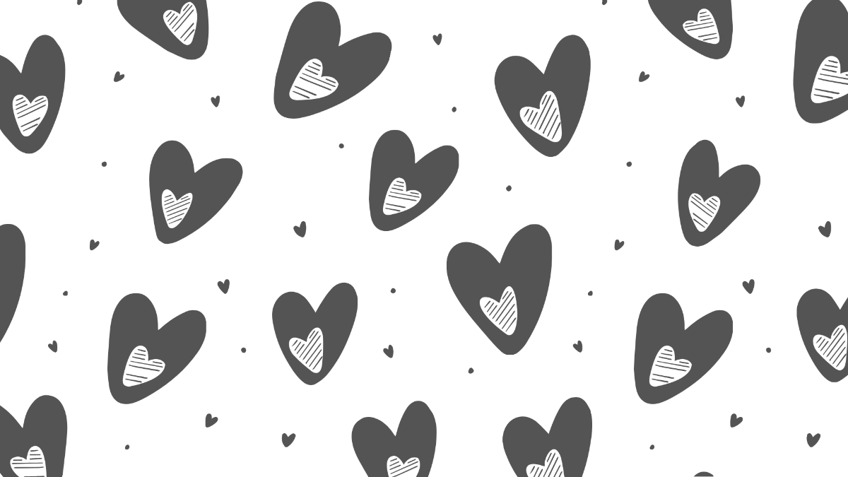 White And Black Heart Background Template