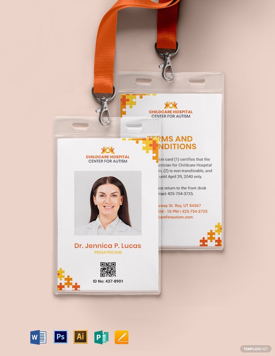 Autism ID Card Template