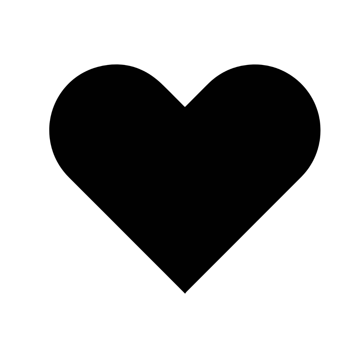 Solid Black Heart Clipart Template