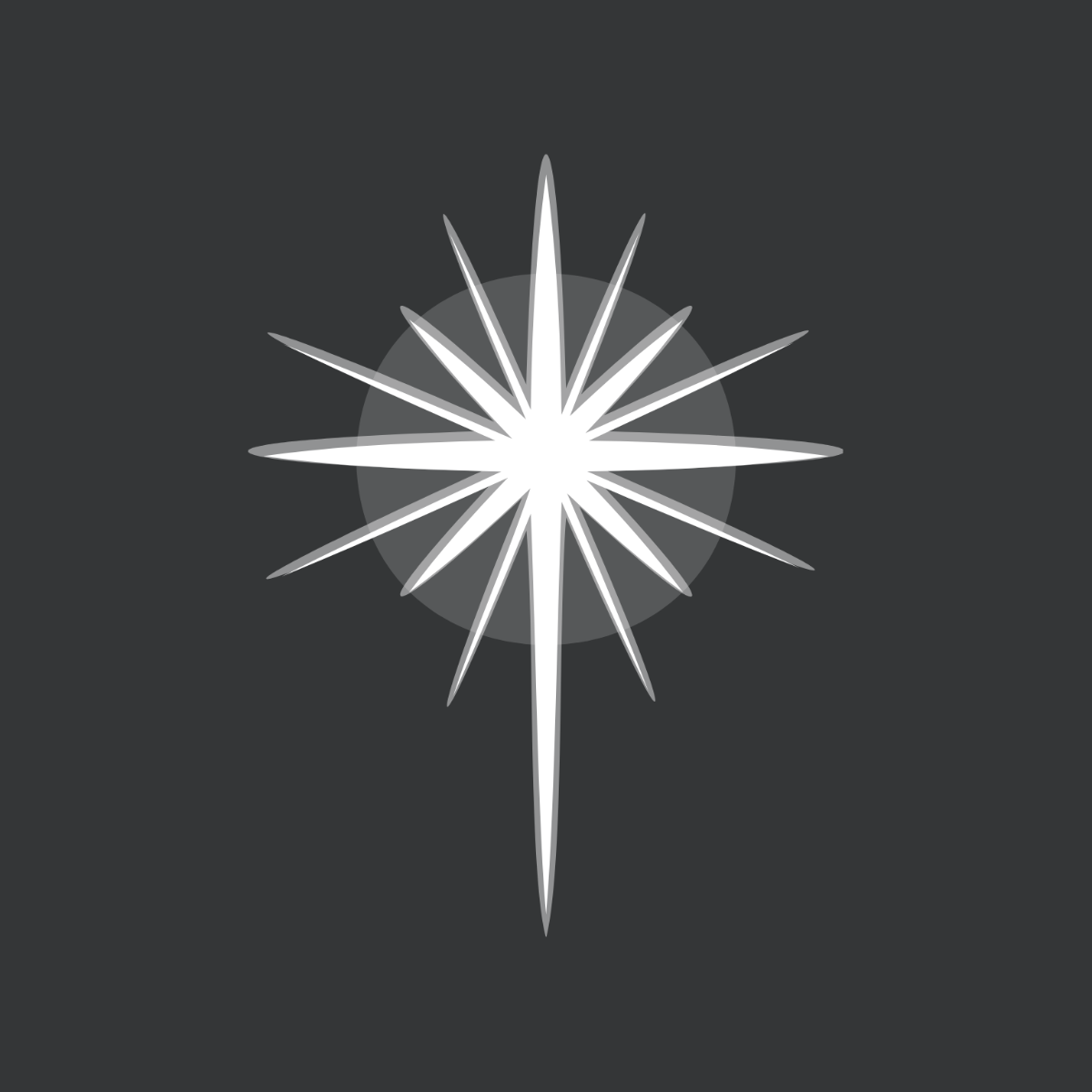 White Shiny Star Vector Template