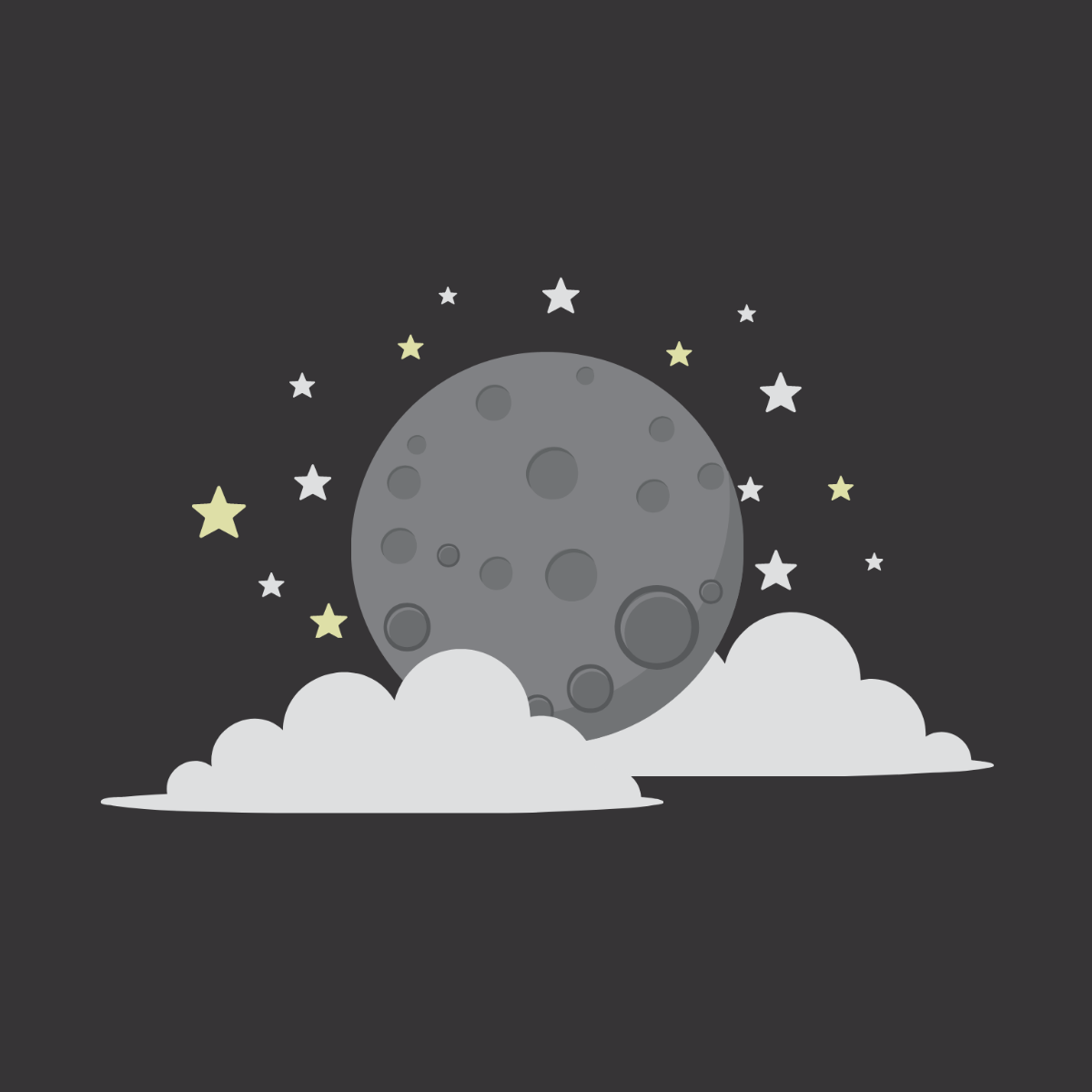 Moon and Stars Vector Template