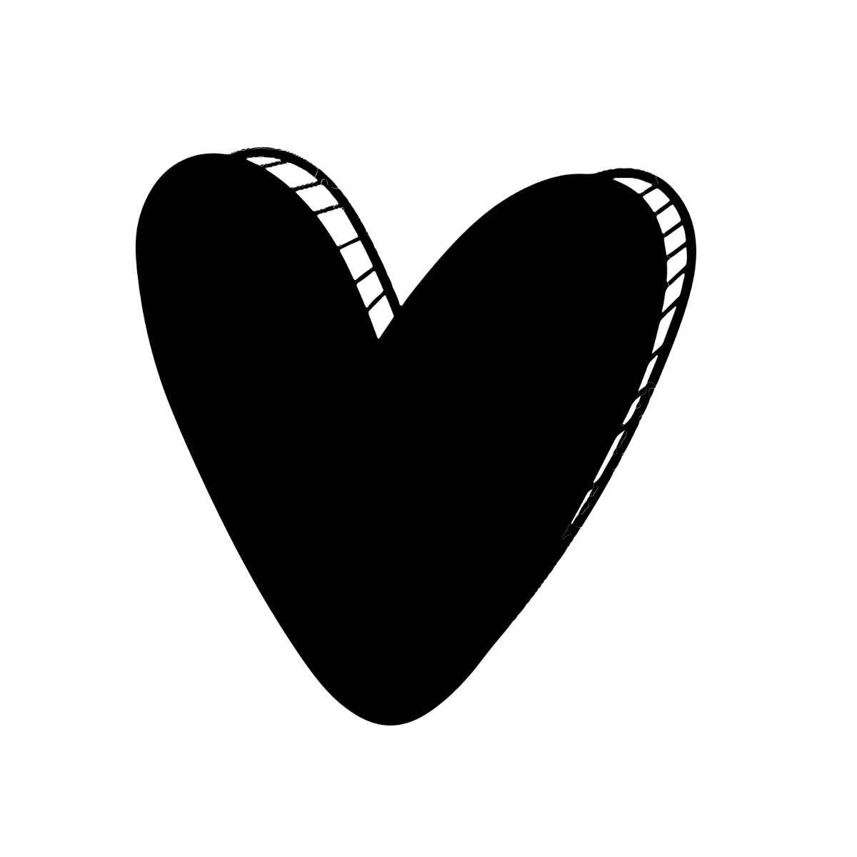 Doodle Black Heart Clipart Template
