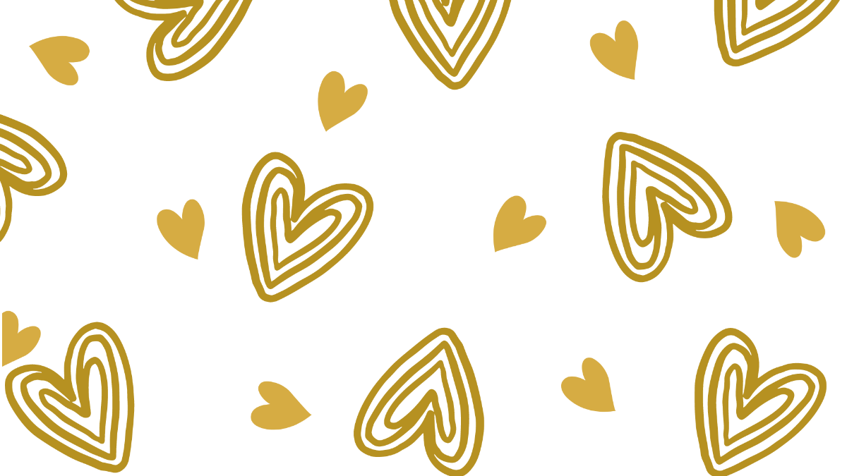 Gold Heart Transparent Background Template