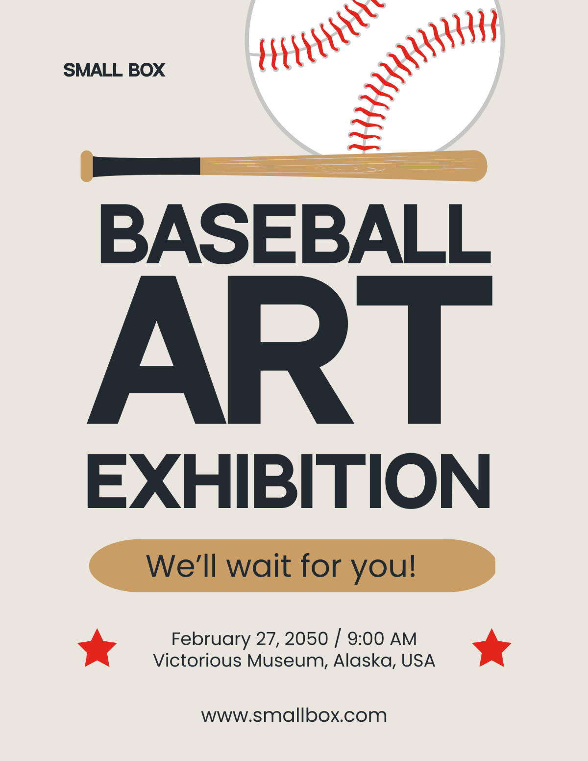 Baseball Art Exhibition Flyer