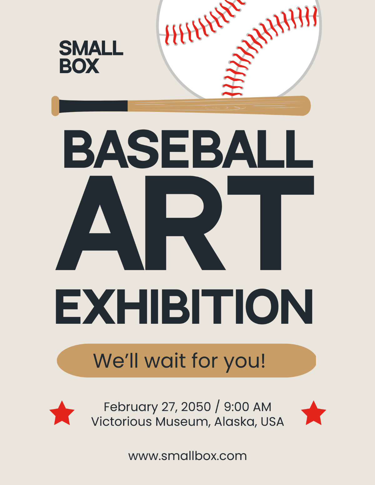 Baseball Art Exhibition Flyer Template