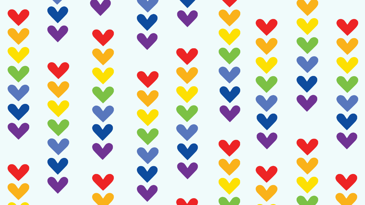 Rainbow Heart Background Template
