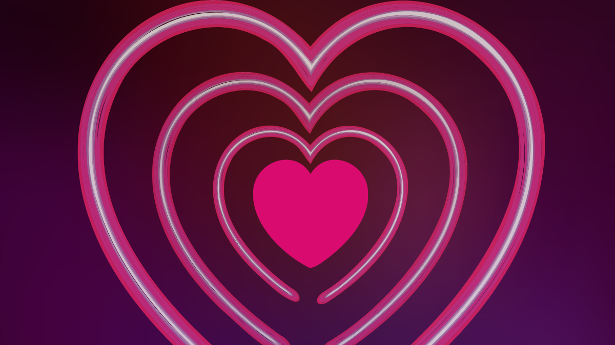 Neon Heart Background Template