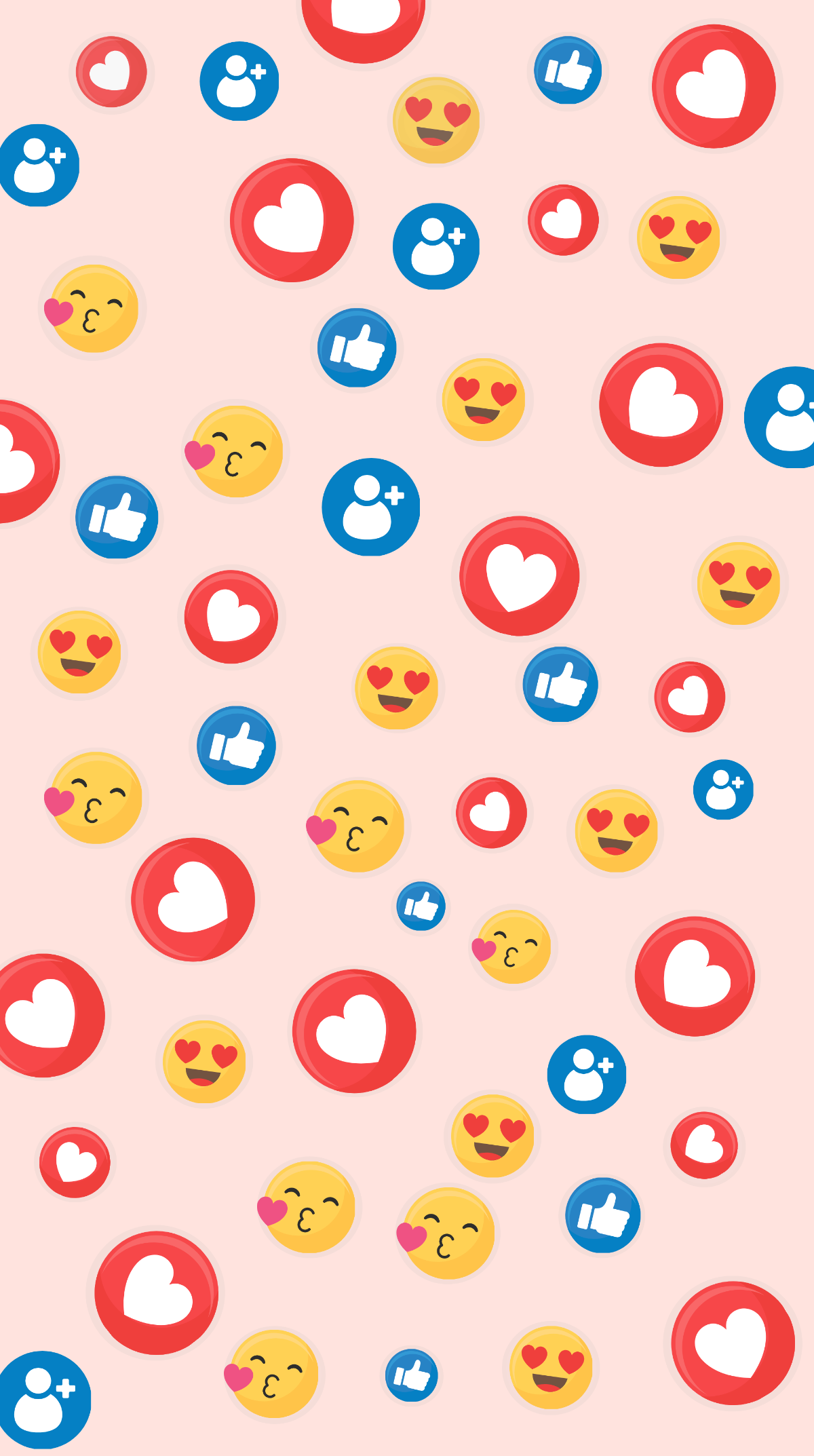 Iphone Heart Emoji Background Template