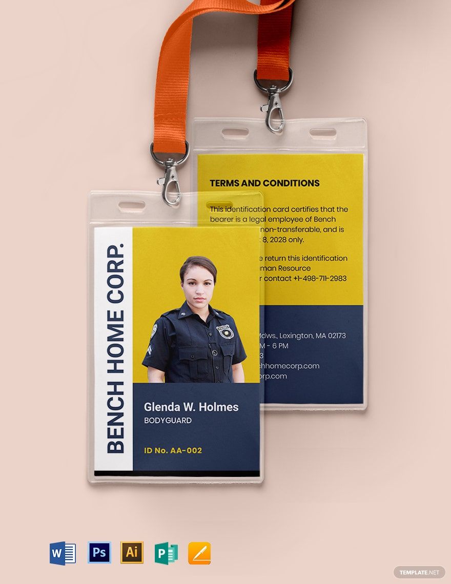 Body Guard ID Card Template