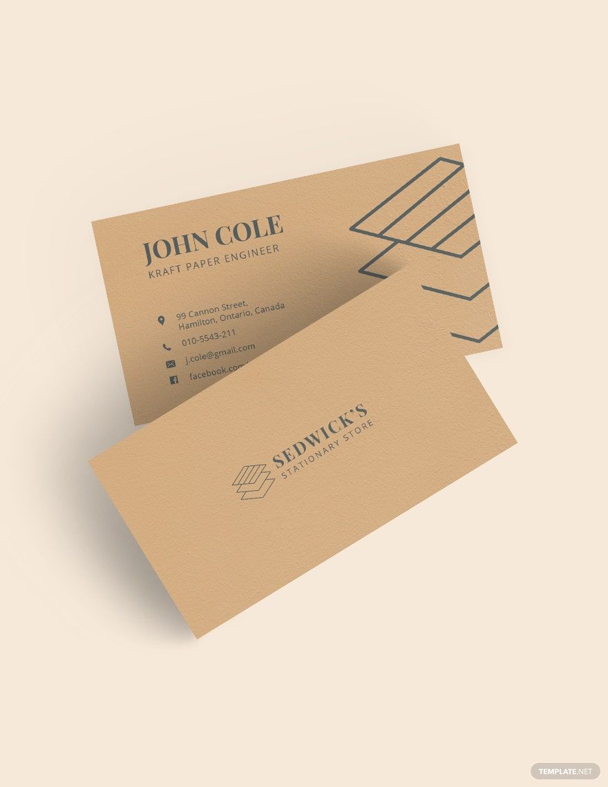 Kraft Paper Business Card Template in Word, Google Docs, Illustrator, PSD, Apple Pages, Publisher
