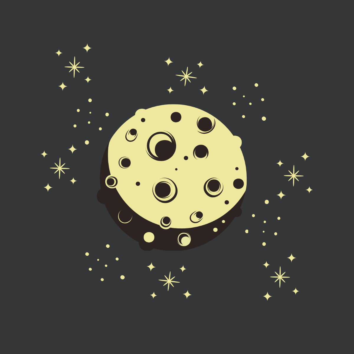 Vintage Moon and Stars Vector Template - Edit Online & Download