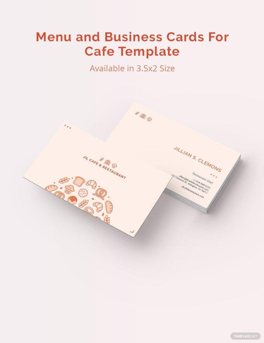 Menu and Business Cards for Cafe Template