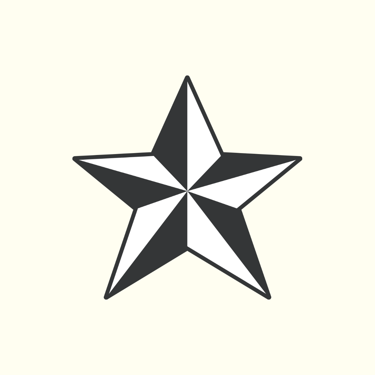 Black and White Nautical Star Vector
