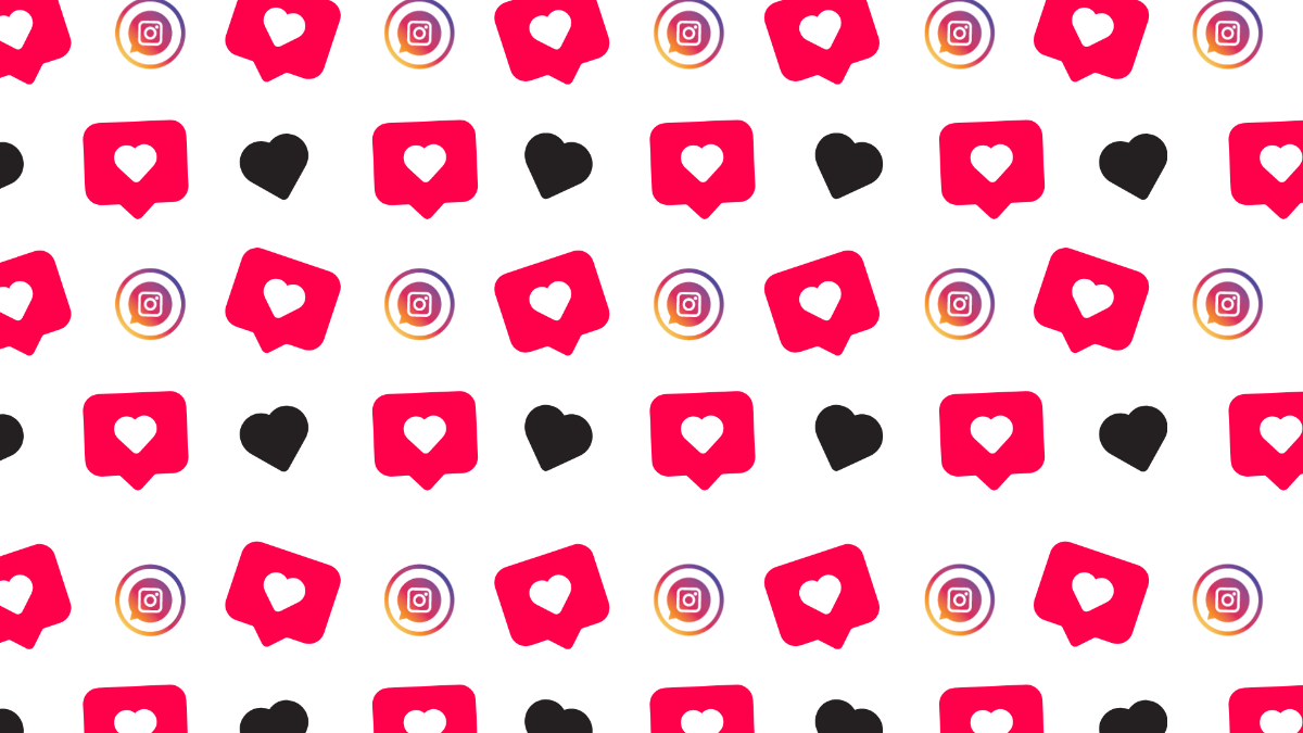 White Instagram Heart Background Template