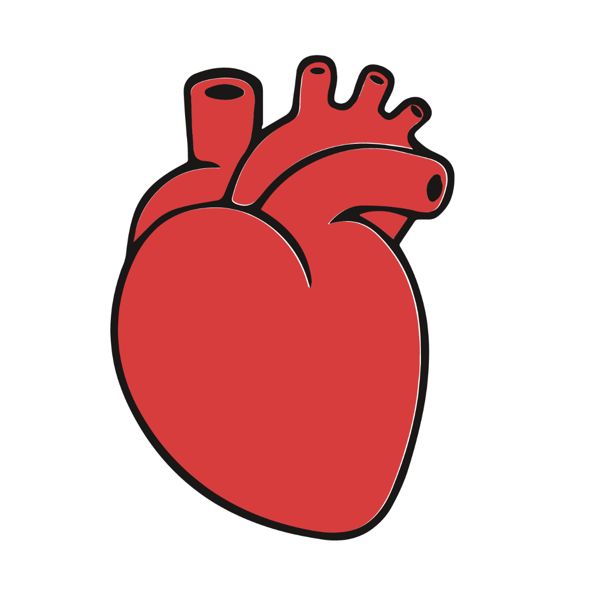 Simple Human Heart Clipart Template