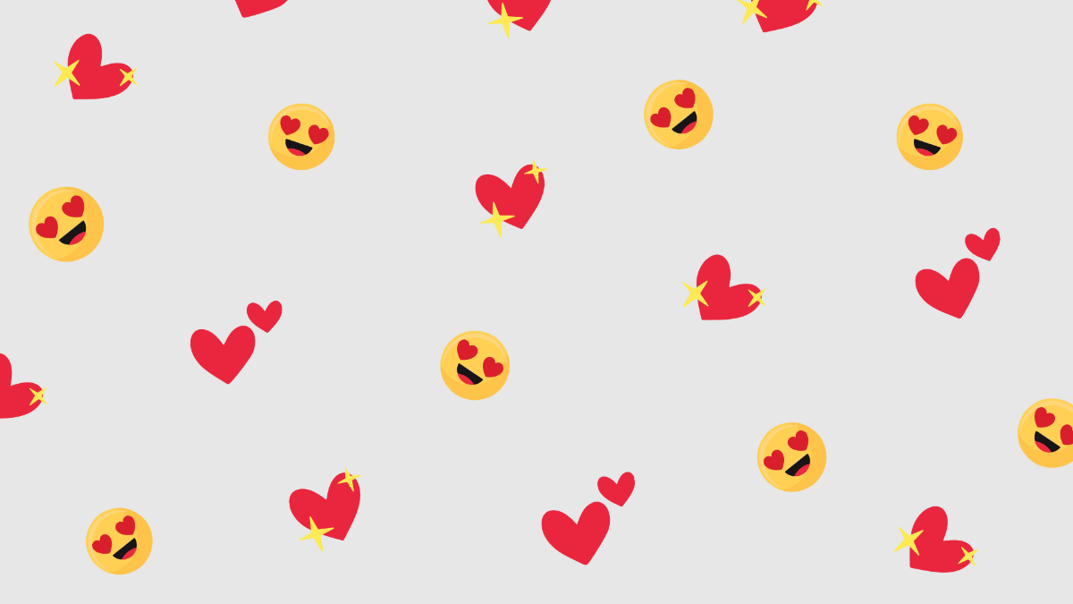 Red Heart Emoji Background Template