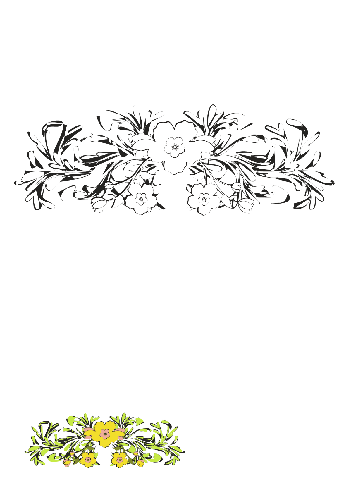 Floral Embellishments Coloring Page Template