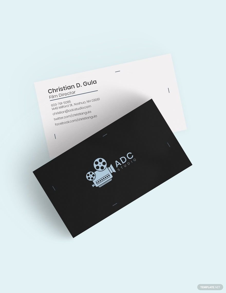 Movie Director Business Card Template in Word, Google Docs, Illustrator, PSD, Apple Pages, Publisher