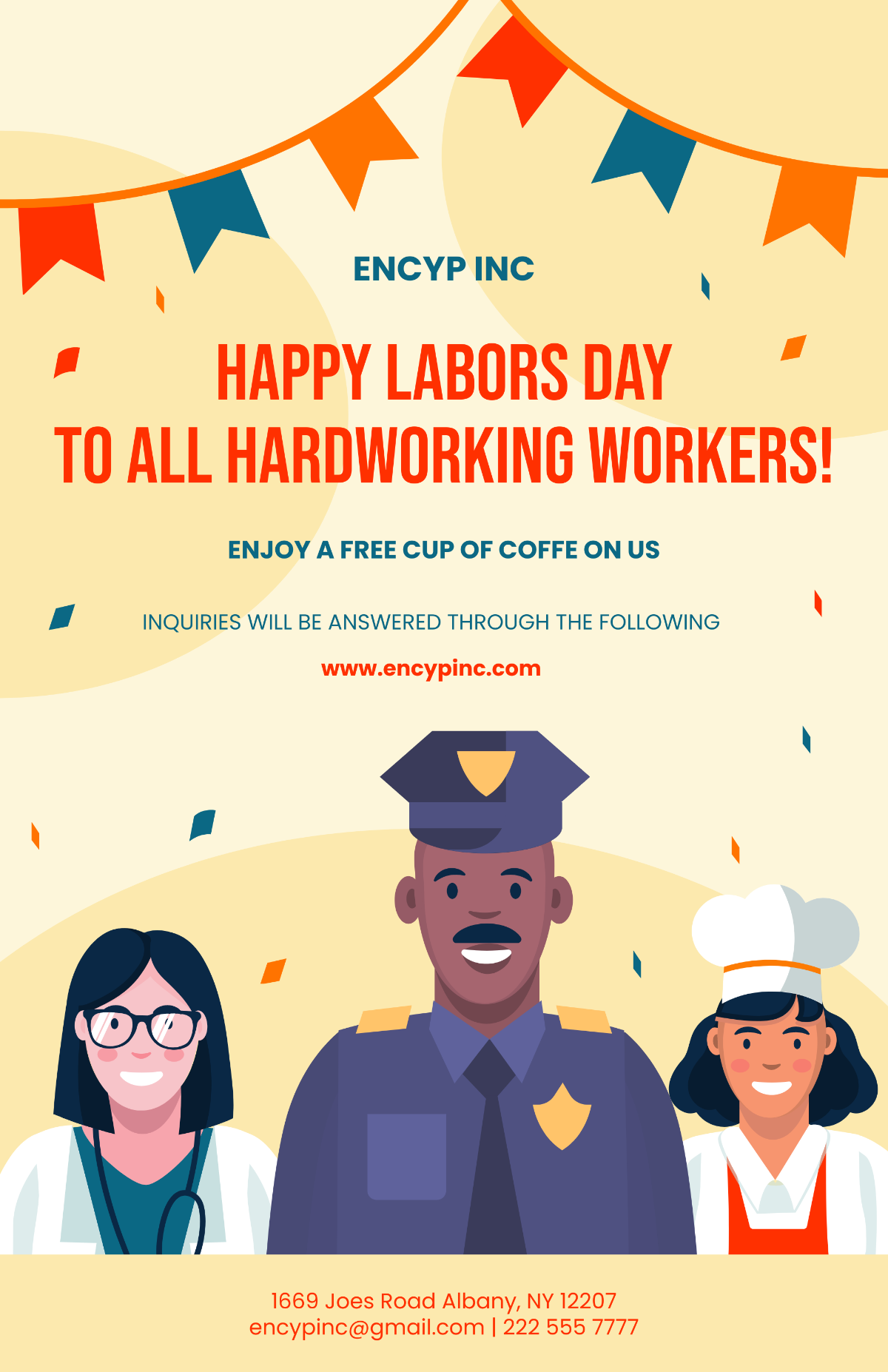 Free Labor Day Celebration Poster Template