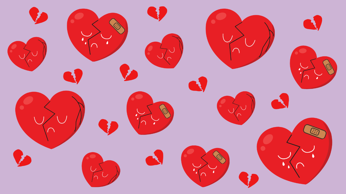 Broken Heart Emoji Background Template
