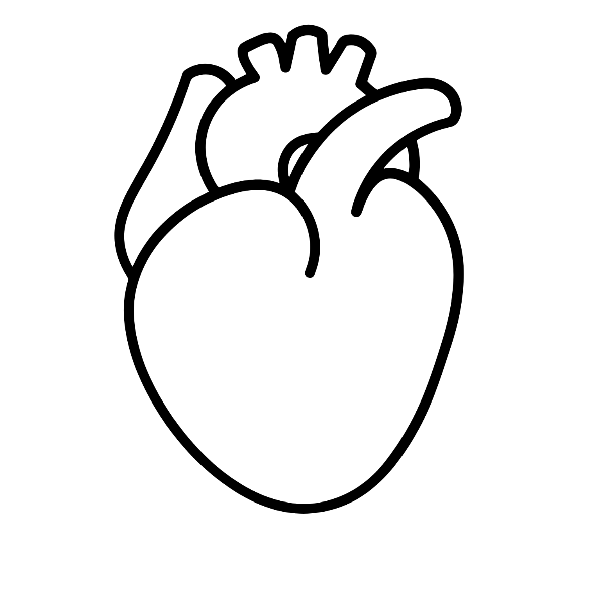Simple Heart Outline Clipart Template