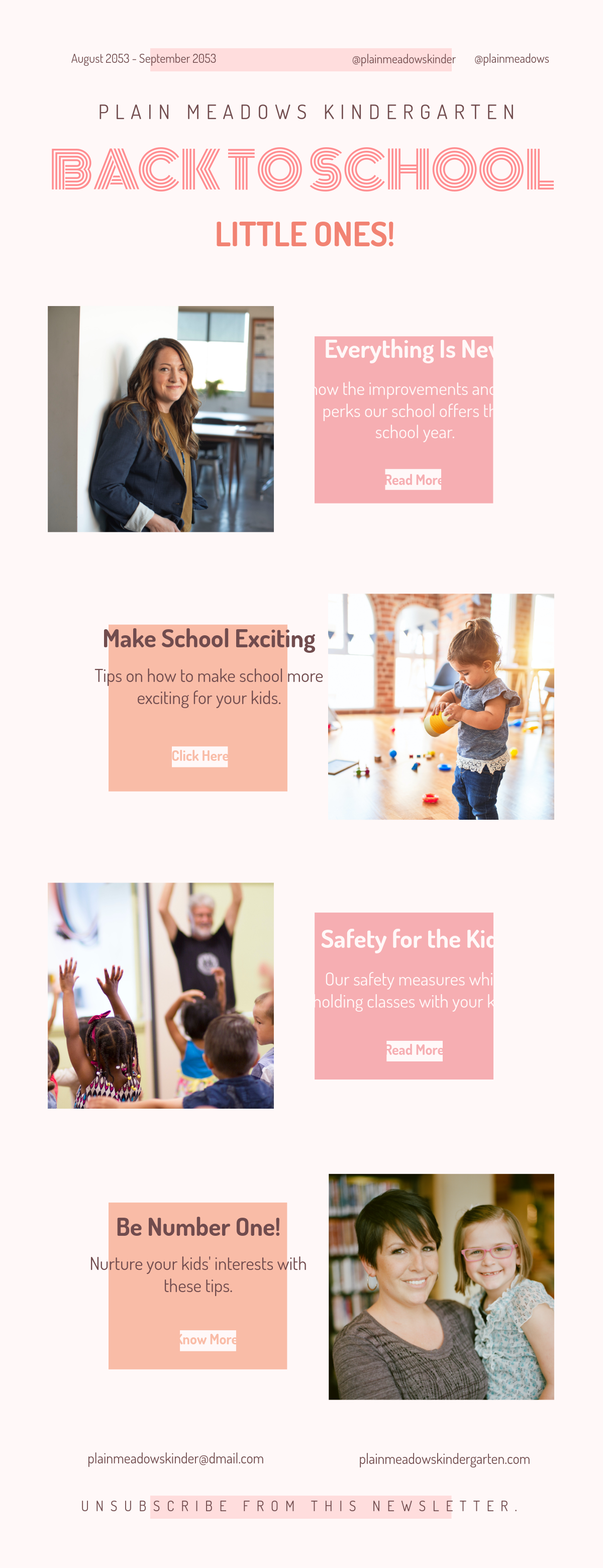 Free Kindergarten Back To School Newsletter Template to Edit Online