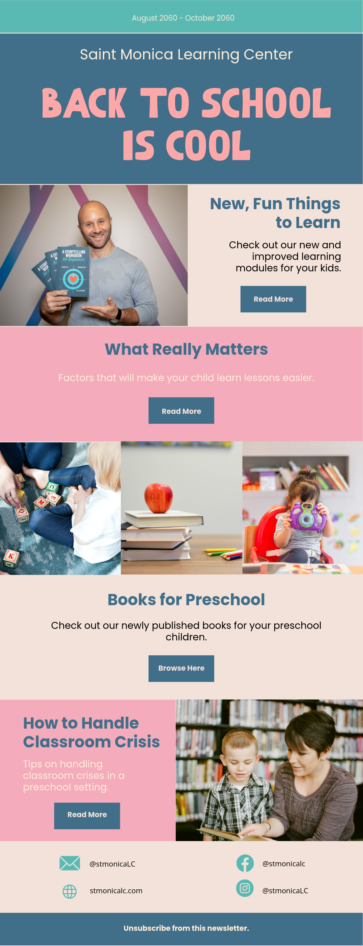Free Preschool Back To School Newsletter Template to Edit Online