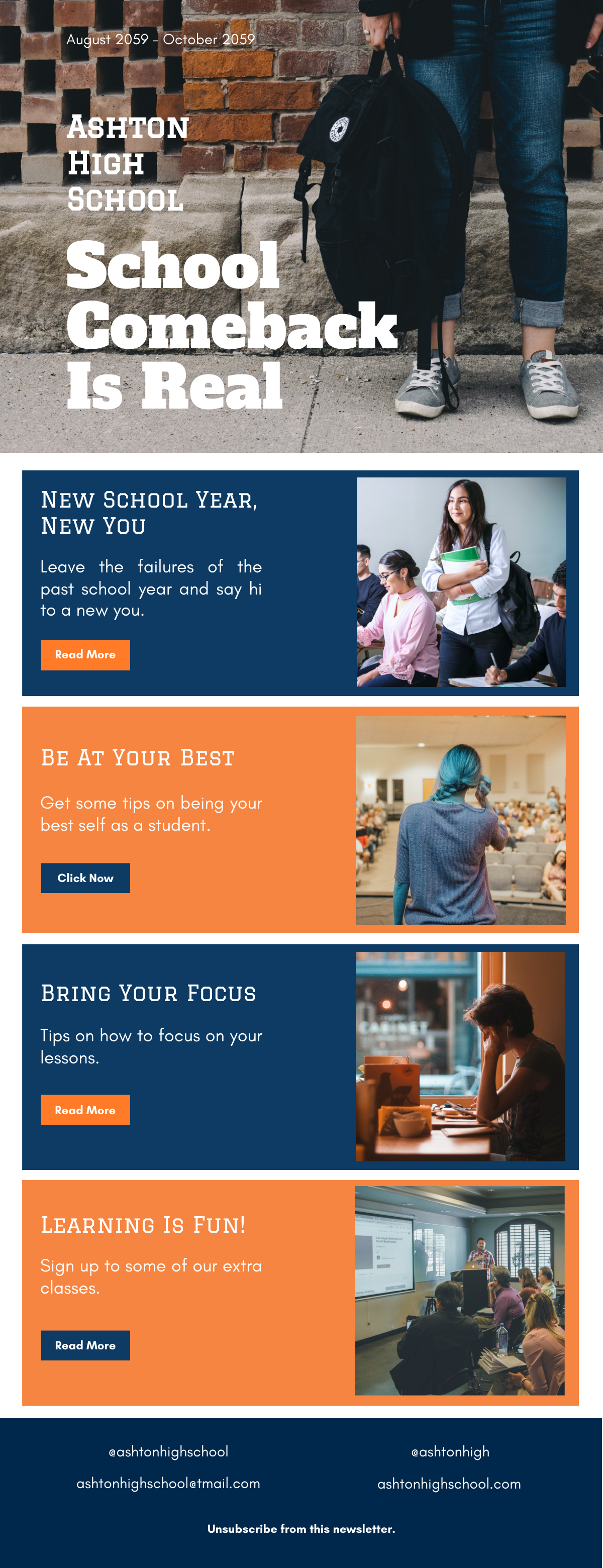 Sample Back To School Newsletter Template