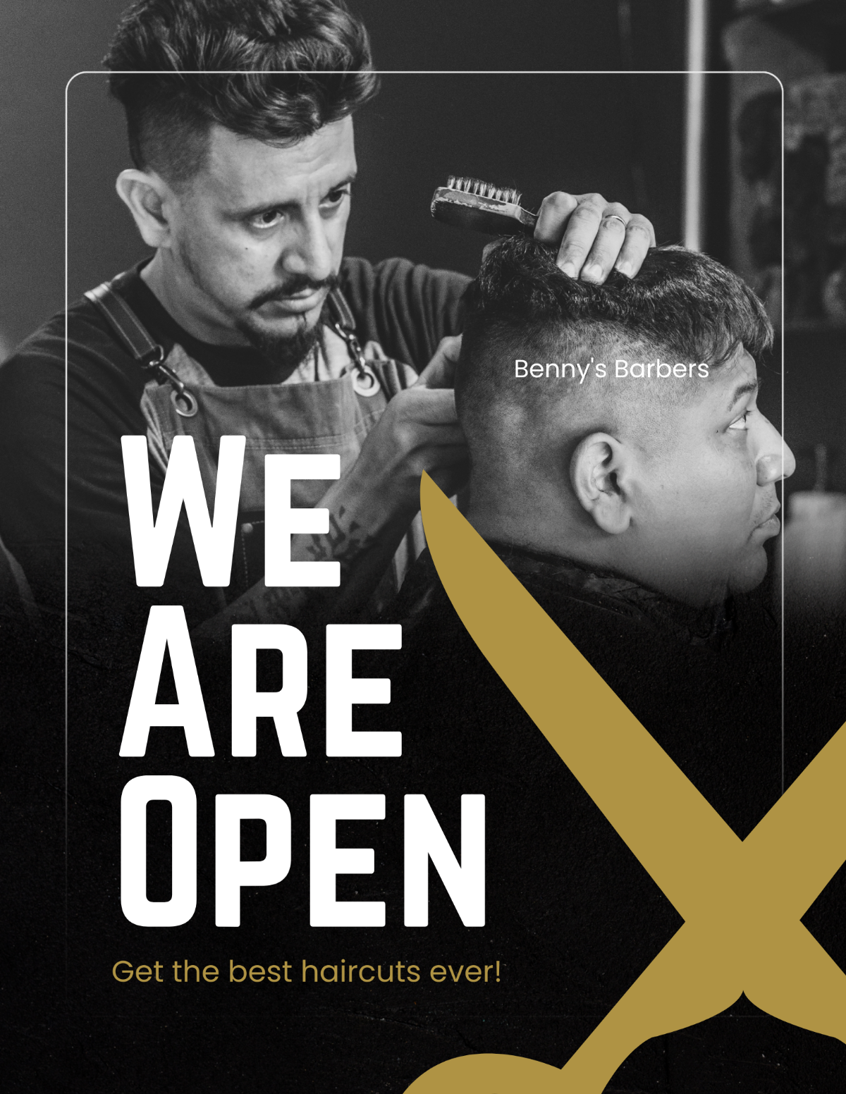 We Are Open Barber Shop Flyer