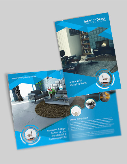 free creative interior decor bi fold brochure template download 151