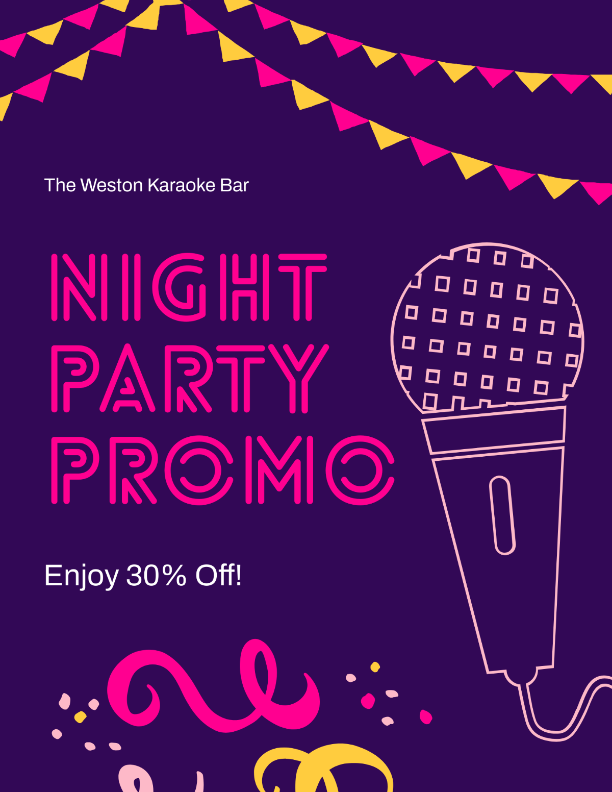 Karaoke Night Party Flyer Template - Edit Online & Download