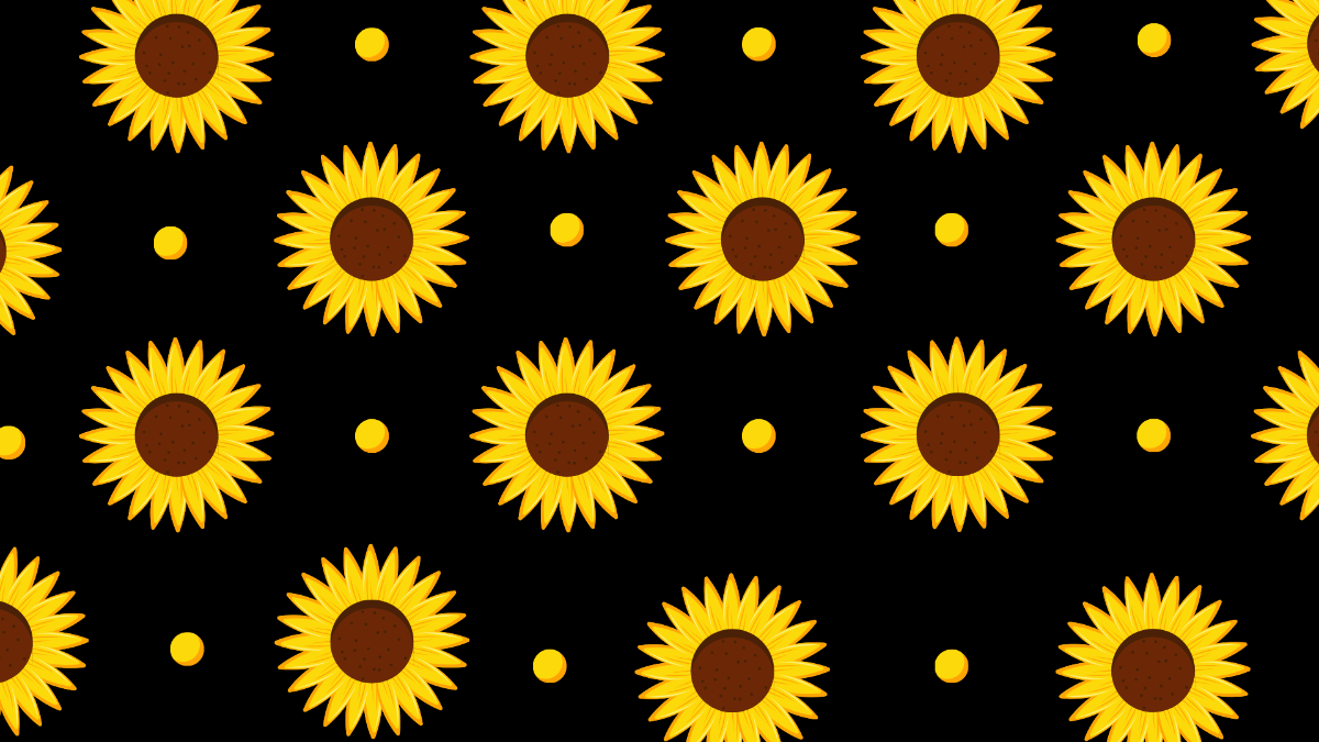 Free Sunflower Black Background Template