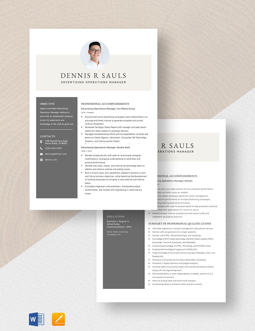 Advertising Operations Manager Resume